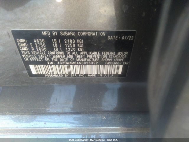 4S3BWAM64N3026392 Subaru Legacy Limited