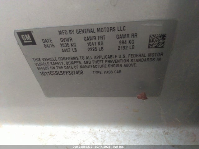 Chevrolet MALIBU LT 2015 1G11C5SL5FF307498 Image 10