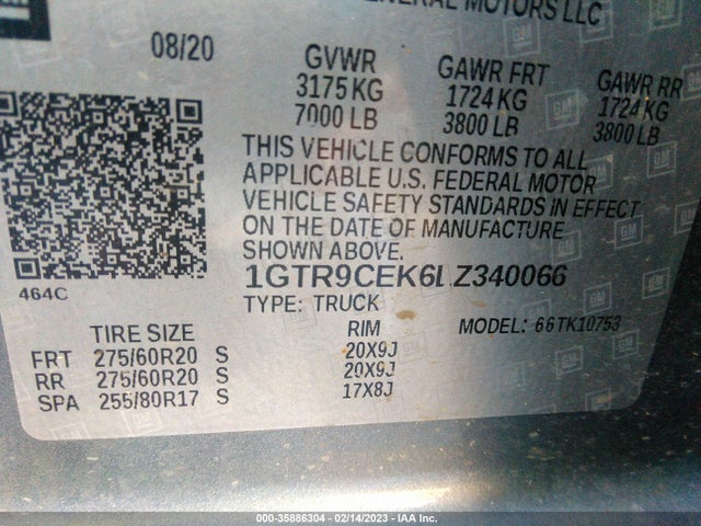 GMC Sierra 1500 Elevation 2020 1GTR9CEK6LZ340066 Image 9