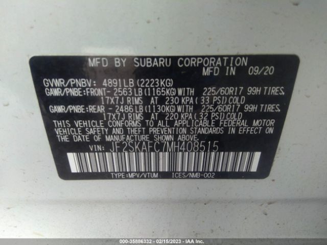 JF2SKAFC7MH408515 Subaru Forester Premium