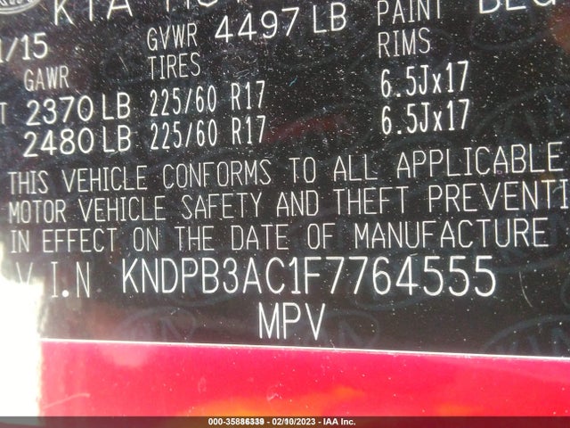 2015 Kia Sportage, VIN: KNDPB3AC1F7764555