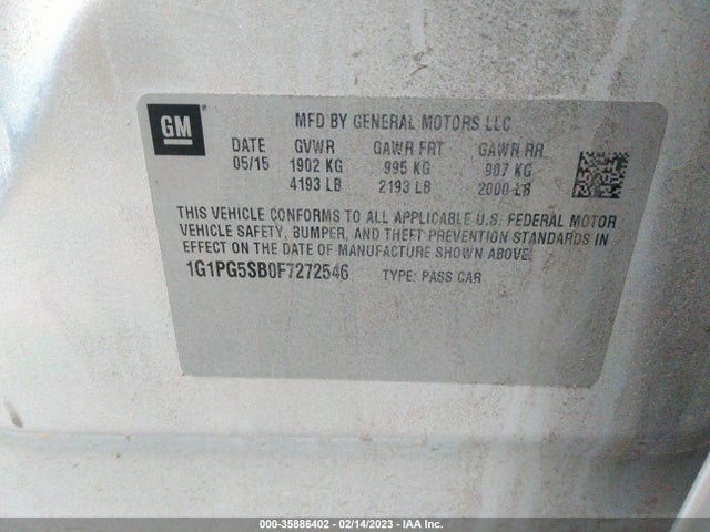 Chevrolet CRUZE LTZ 2015 1G1PG5SB0F7272546 Image 10