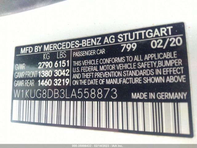 W1KUG8DB3LA558873 Mercedes-Benz S-class S 560