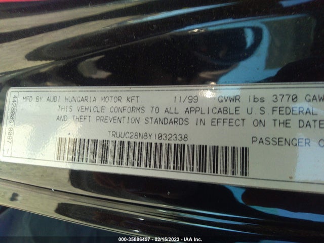 TRUUC28N8Y1032338 Audi TT