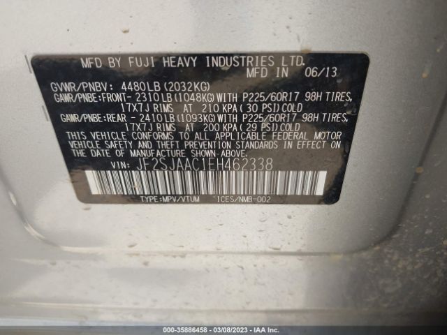JF2SJAAC1EH462338 Subaru Forester 2.5i