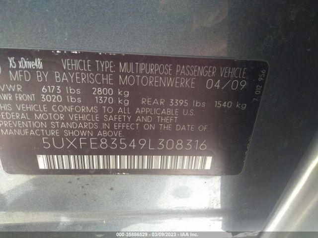 5UXFE83549L308316 BMW X5 48i