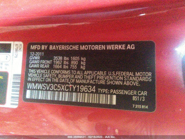 WMWSV3C5XCTY19634 Mini Cooper Hardtop S
