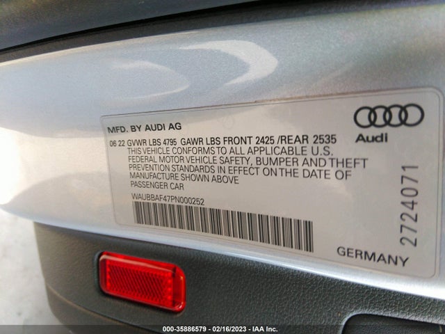 WAUBBAF47PN000252 Audi A4 Sedan Premium Plus