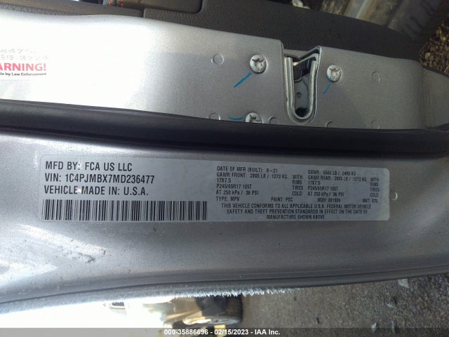 Jeep Cherokee Trailhawk 2021 1C4PJMBX7MD236477 Image 10