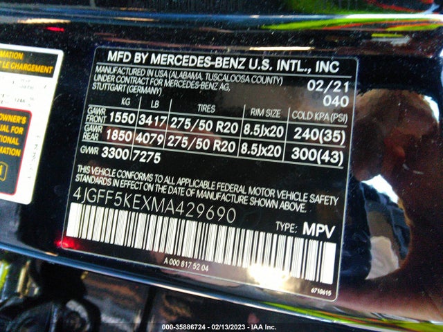 2021 Mercedes-Benz GLS-Class, VIN: 4JGFF5KEXMA429690