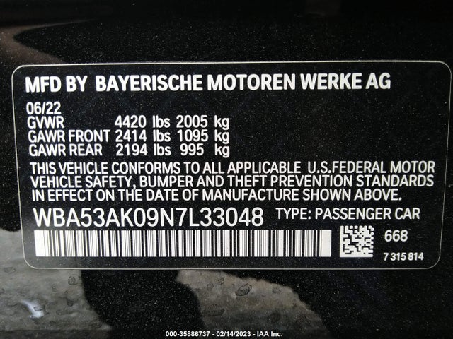 2022 BMW 2 Series, VIN: WBA53AK09N7L33048