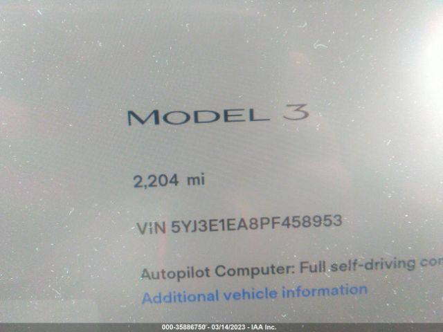 5YJ3E1EA8PF458953 Tesla MODEL 3