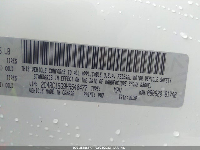 2C4RC1BG9HR540477 Chrysler Pacifica Touring-l
