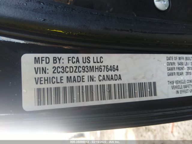 2C3CDZC93MH676464 Dodge Challenger Srt Hellcat