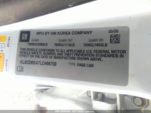 Chevrolet Spark Lt 2020 KL8CD6SA7LC466708 Image 10