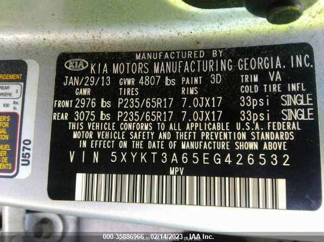 5XYKT3A65EG426532 KIA SORENTO LX