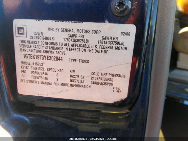 1GTEK19T3YE302044 GMC New Sierra 1500 Sle