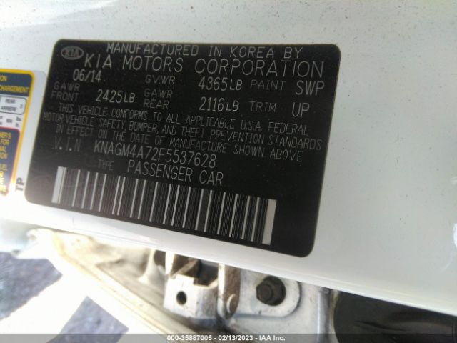 KNAGM4A72F5537628 KIA Optima Lx