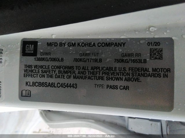 Chevrolet SPARK LS 2020 KL8CB6SA6LC454443 Image 9