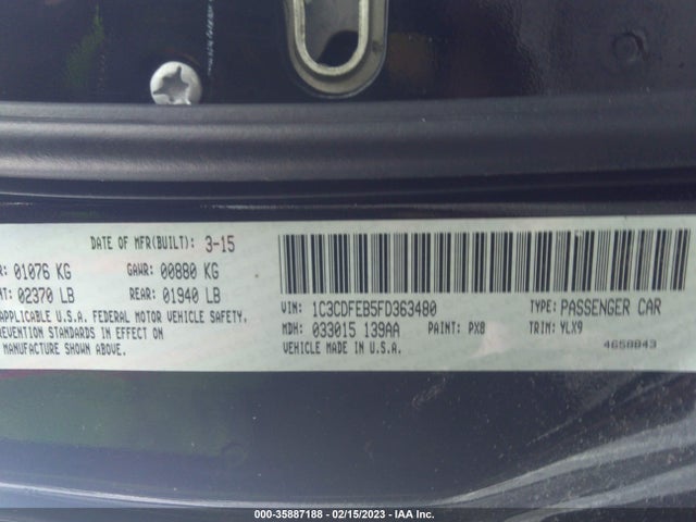 Dodge DART GT 2015 1C3CDFEB5FD363480 Image 9