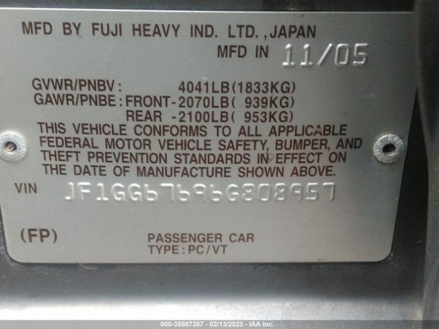 JF1GG67696G808957 Subaru Impreza Wagon I