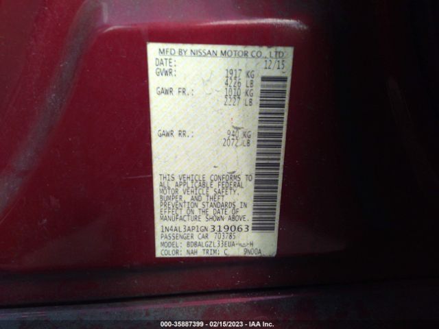 1N4AL3AP1GN319063 Nissan Altima 2.5 S