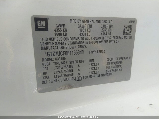 2015 GMC Savana, VIN: 1GTZ7UCF0F1166340