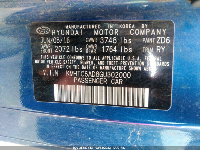 Hyundai Veloster 2016 KMHTC6AD8GU302000 Image 11