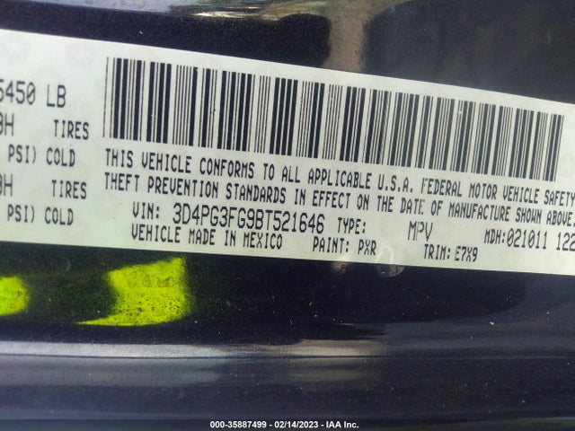 Dodge Journey Crew 2011 3D4PG3FG9BT521646 Image 9