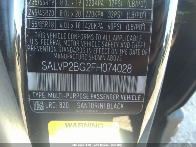 SALVP2BG2FH074028 Land Rover Range Rover Evoque Pure Plus