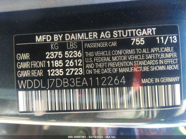 WDDLJ7DB3EA112264 Mercedes-Benz Cls-class Cls 550