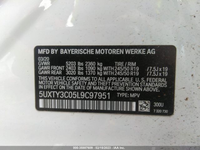 5UXTY3C05L9C97951 BMW X3 Sdrive30i