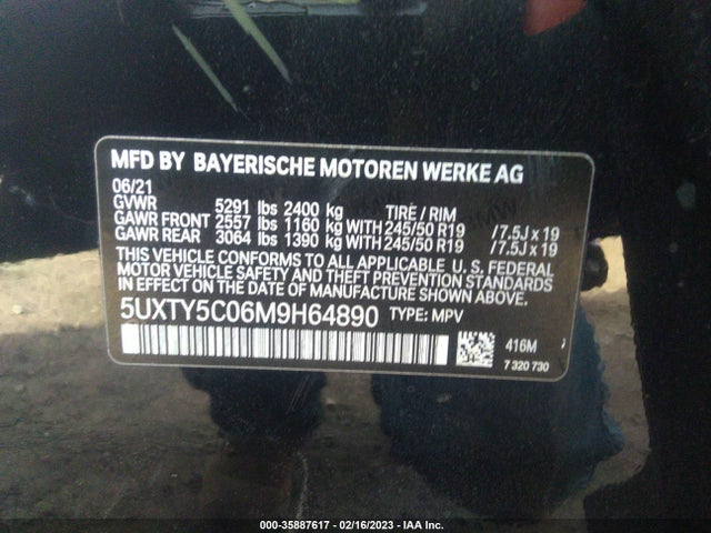 BMW X3 Xdrive30i 2021 аукцион фото