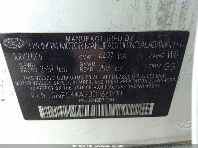 Hyundai SONATA SEL 2018 5NPE34AF0JH631410 Image 9