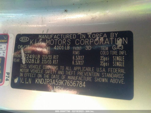 KNDJP3A59K7656784 KIA SOUL +