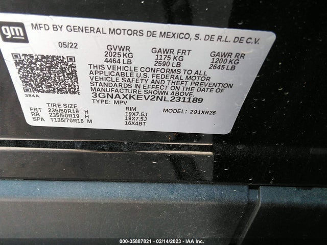 Chevrolet EQUINOX LT 2022 3GNAXKEV2NL231189 Image 10