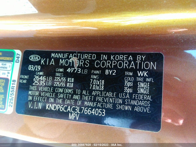 2020 Kia Sportage, VIN: KNDP6CAC3L7664053