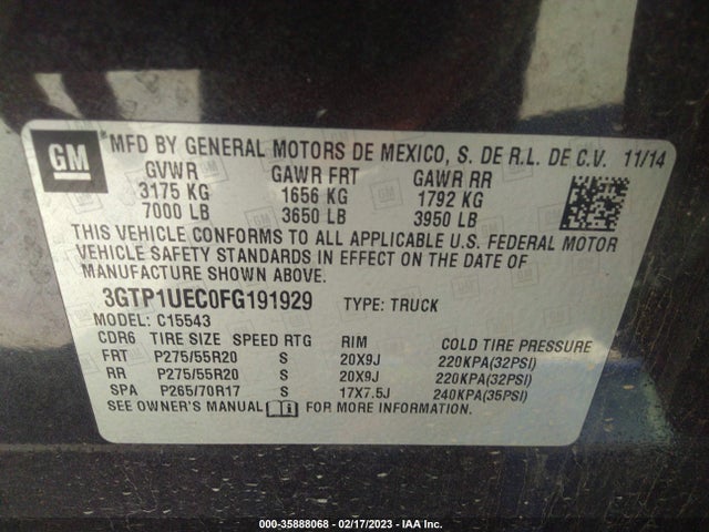 GMC Sierra 1500 Sle 2015 3GTP1UEC0FG191929 Image 11
