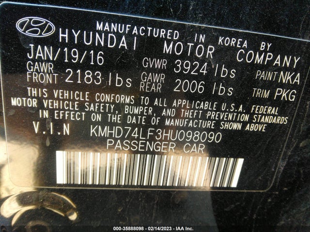 Hyundai ELANTRA SE 2017 KMHD74LF3HU098090 Image 10