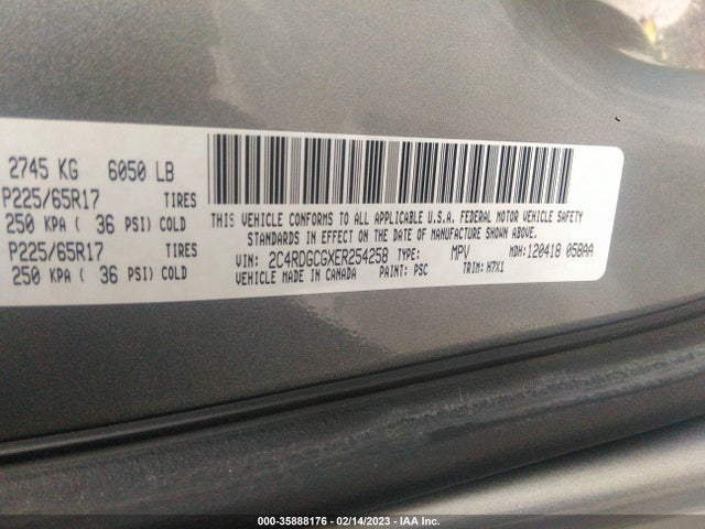 Dodge Grand Caravan Sxt 2014 2C4RDGCGXER254258 Image 9