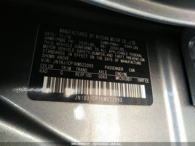 JN1BJ1CP1KW522093 Nissan Rogue Sport S