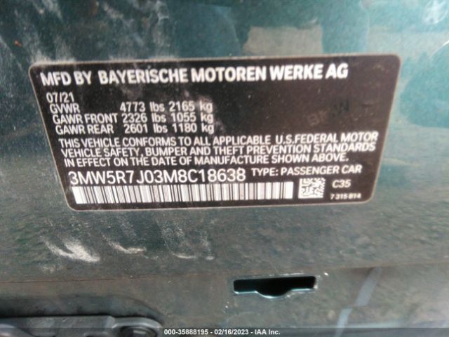 3MW5R7J03M8C18638 BMW 3 Series 330i Xdrive