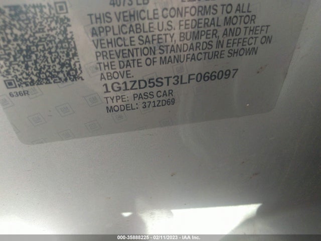 Chevrolet MALIBU LT 2020 1G1ZD5ST3LF066097 Image 9