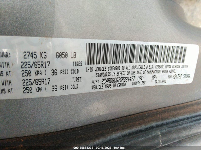 Dodge Grand Caravan Sxt 2016 2C4RDGCG7GR324477 Image 9
