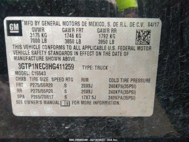 3GTP1NEC8HG411259 GMC Sierra 1500 Slt