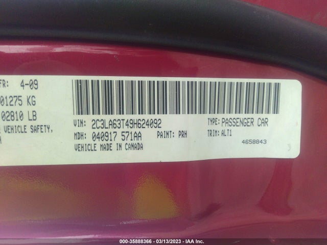 Chrysler 300 300c Hemi 2009 2C3LA63T49H624092 Image 11