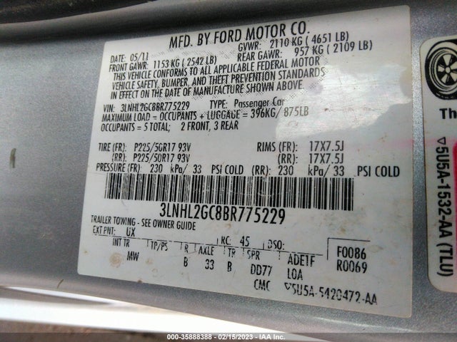 Lincoln MKZ 2011 3LNHL2GC8BR775229 Image 10