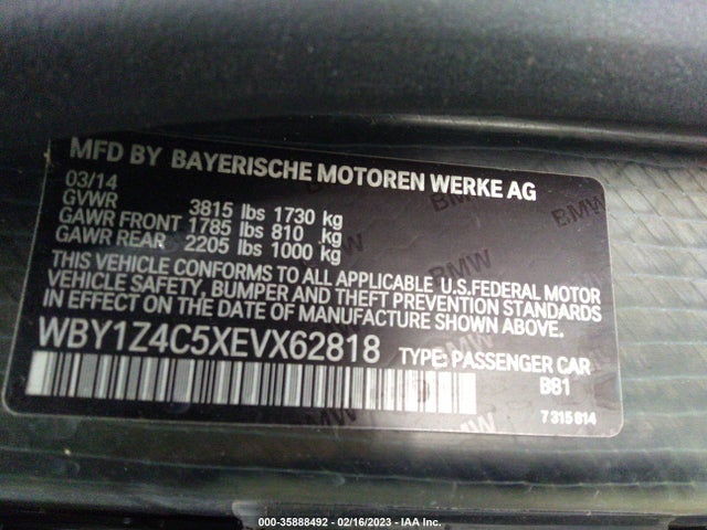 BMW I3 2014 WBY1Z4C5XEVX62818 Image 10