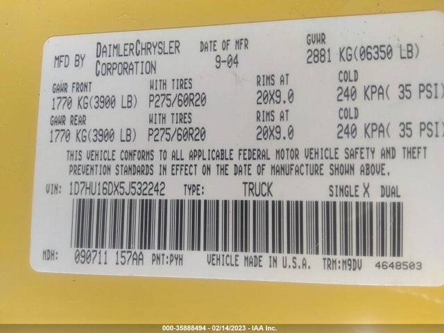 Dodge Ram 1500 Slt 2005 1D7HU16DX5J532242 Image 10
