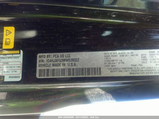 1C4HJXFG3MW538322 Jeep Wrangler Unlimited Rubicon
